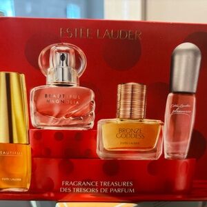 Estee Lauder Fragrance Treasures Set with Red and Yellow Design